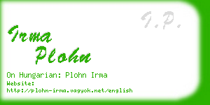 irma plohn business card